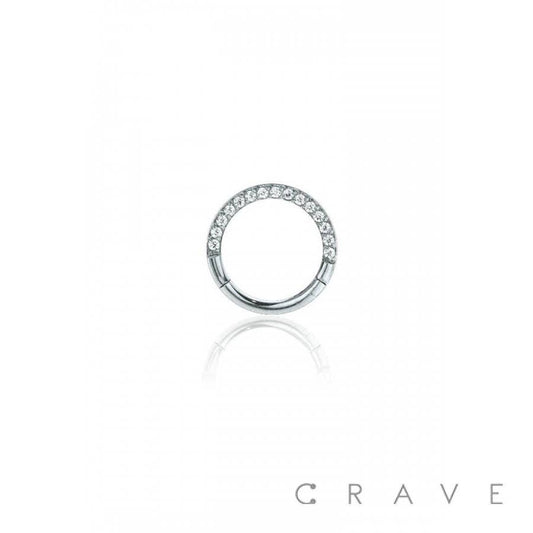 CROSS FRONT-HINGED SEGMENT RING: SILVER-16GA