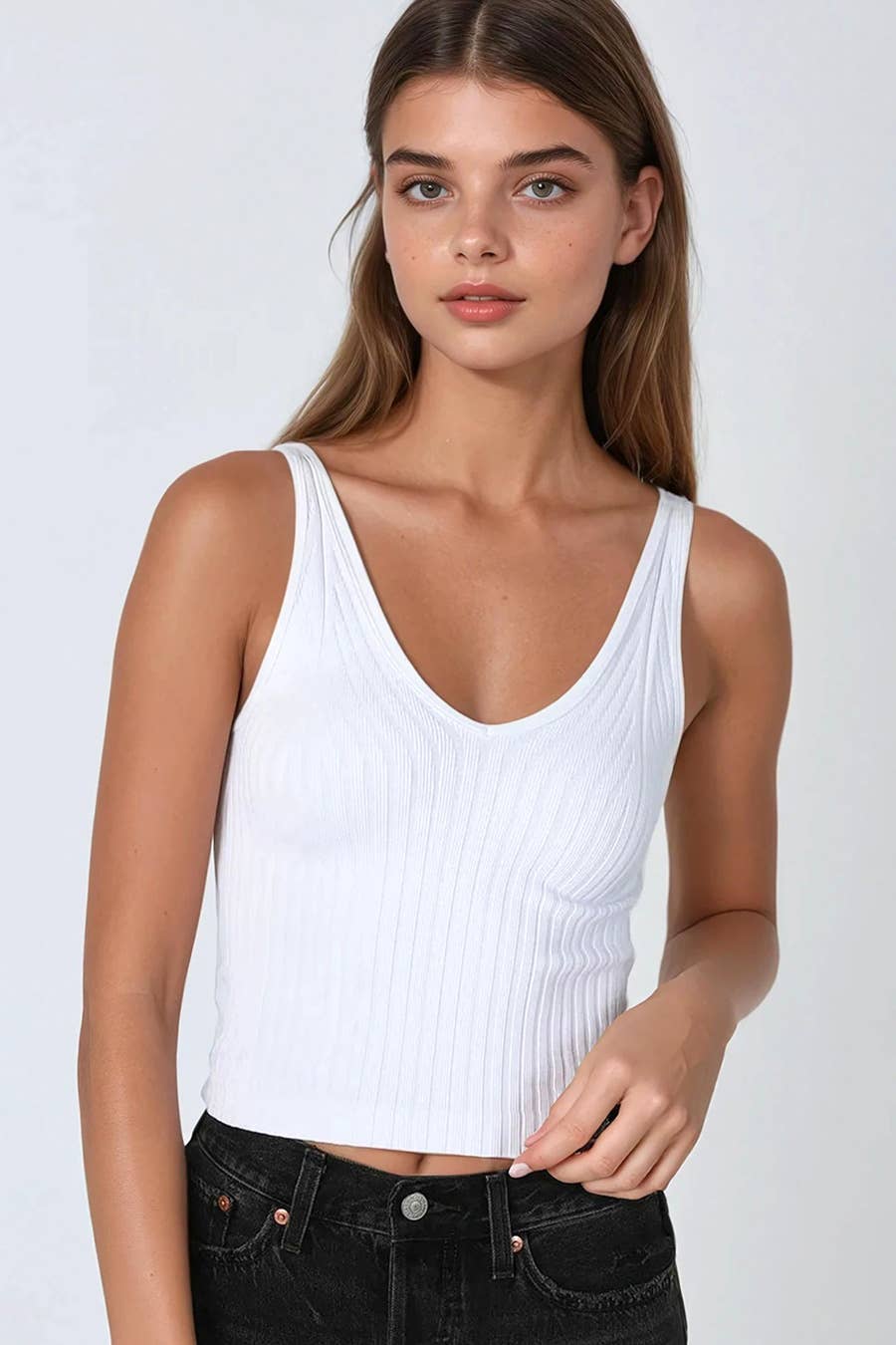 White Stretch Tank