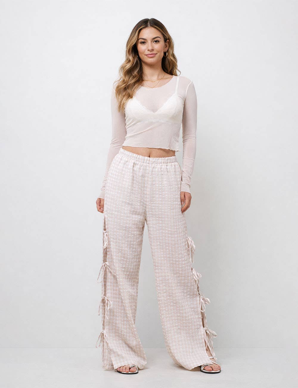 Gingham Cutesy Bow Pants