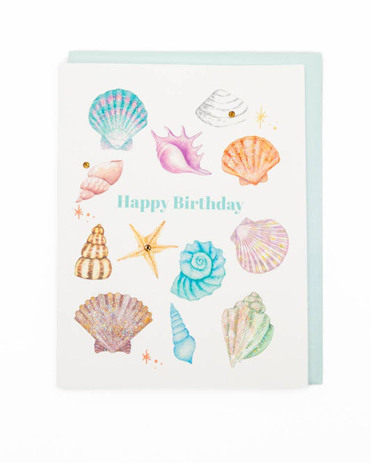 'Shimmering Seashells' Birthday Greeting Card
