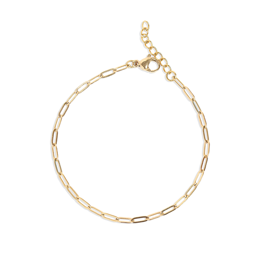 Small Paperclip Chain Bracelet + Extension