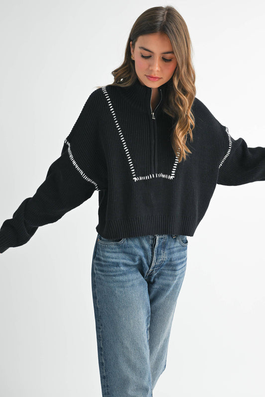 Stitch Quarter-Zip Sweater