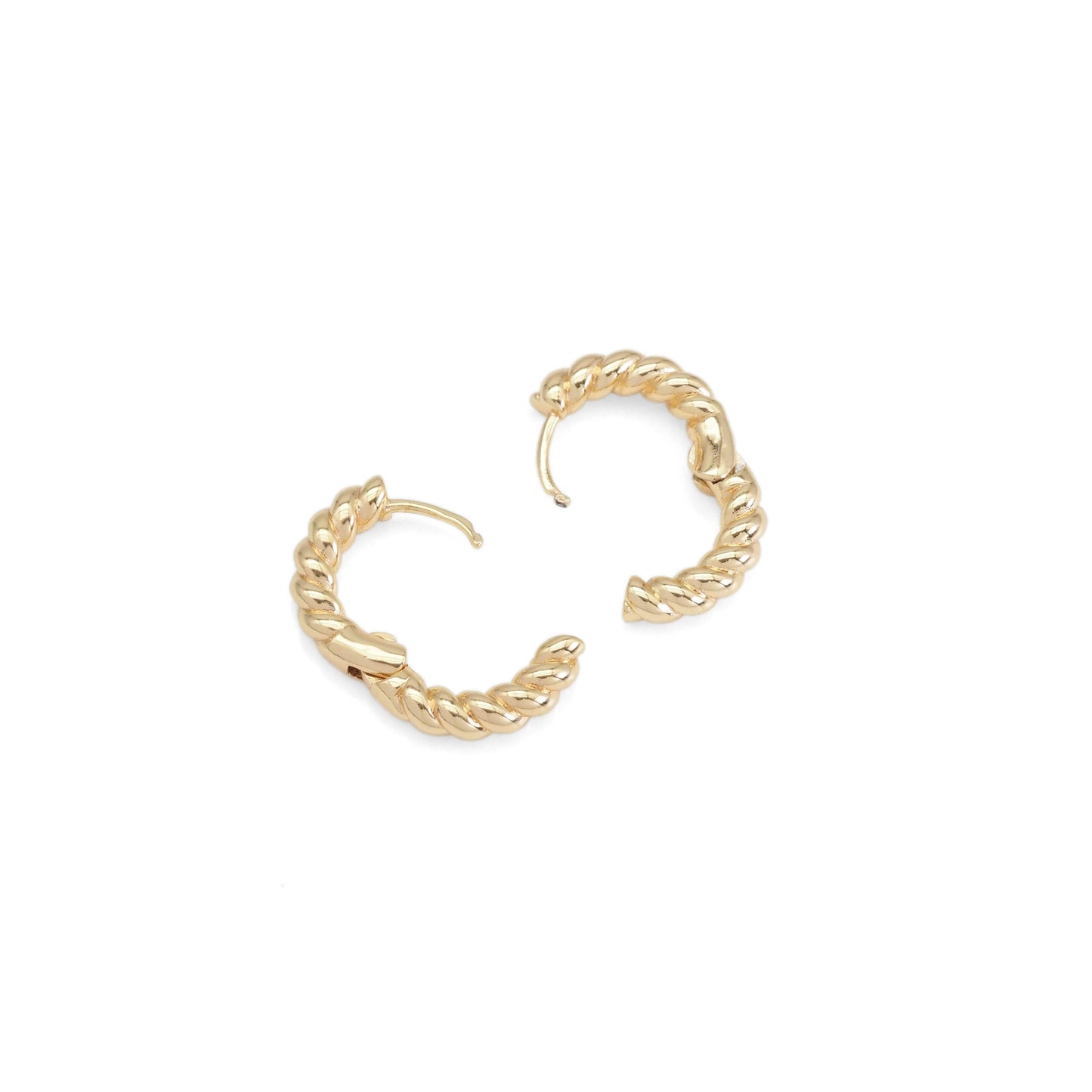 Gold Twist Hoop Earrings