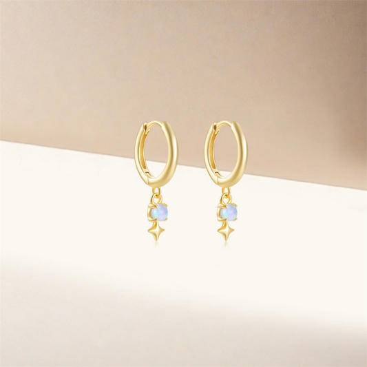 Dainty Opal Star Hoops