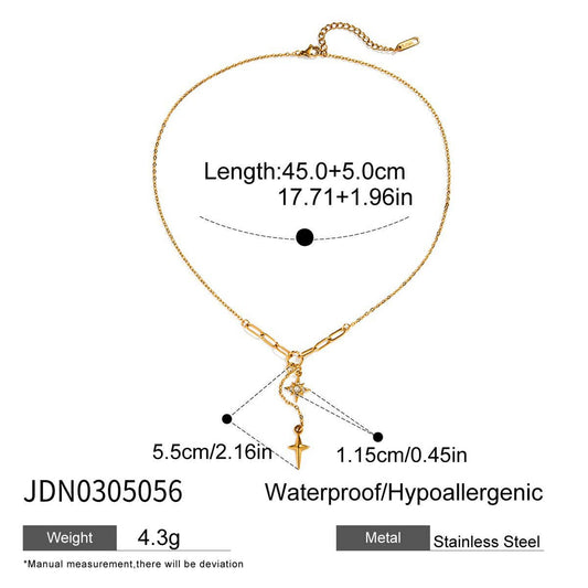 Gold Plated Cross Choker Necklace
