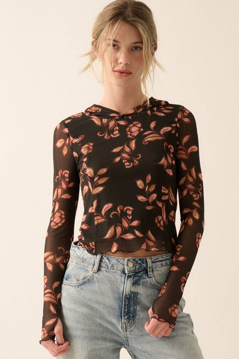 Floral Mesh Top