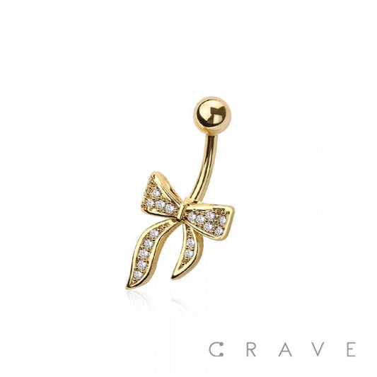 RIBBON BELLY RING: GOLD