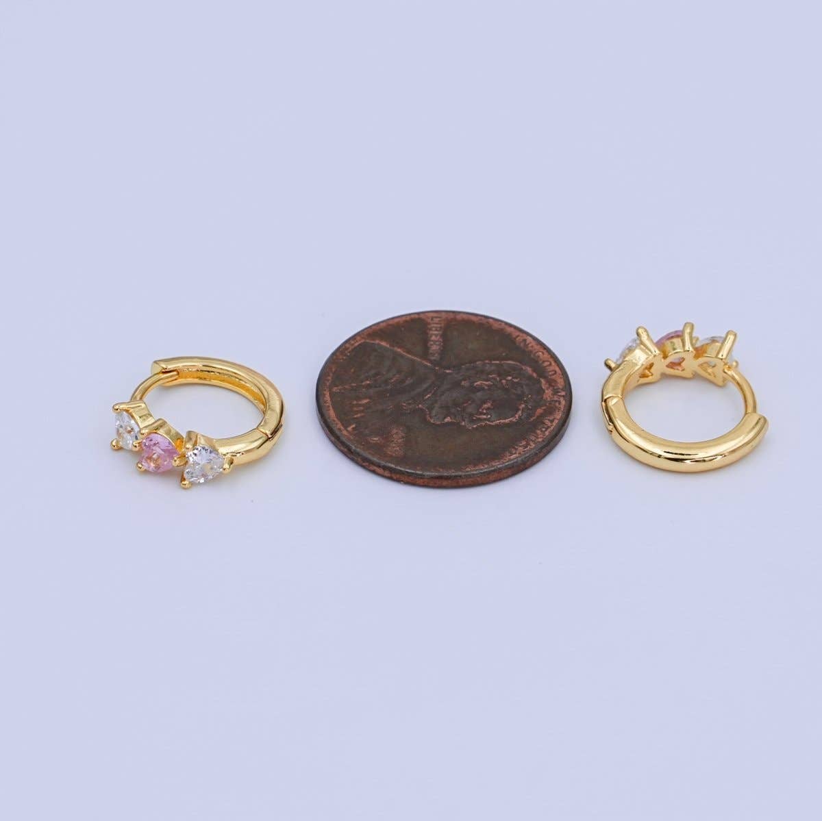 Gold Filled Heart Huggie Earrings