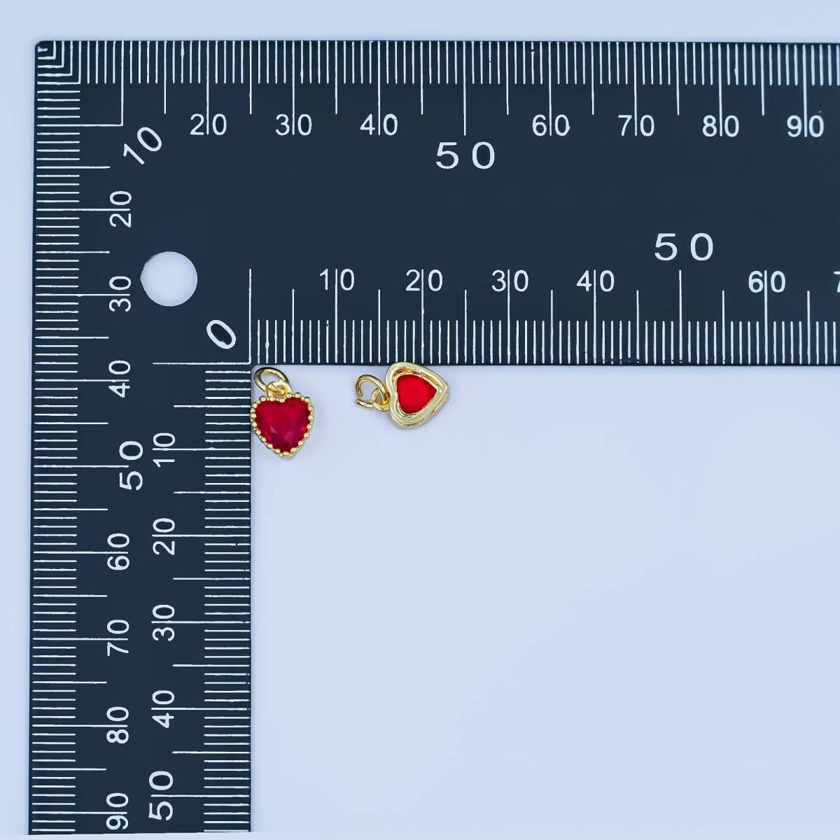 24K Mini Red Heart Charm