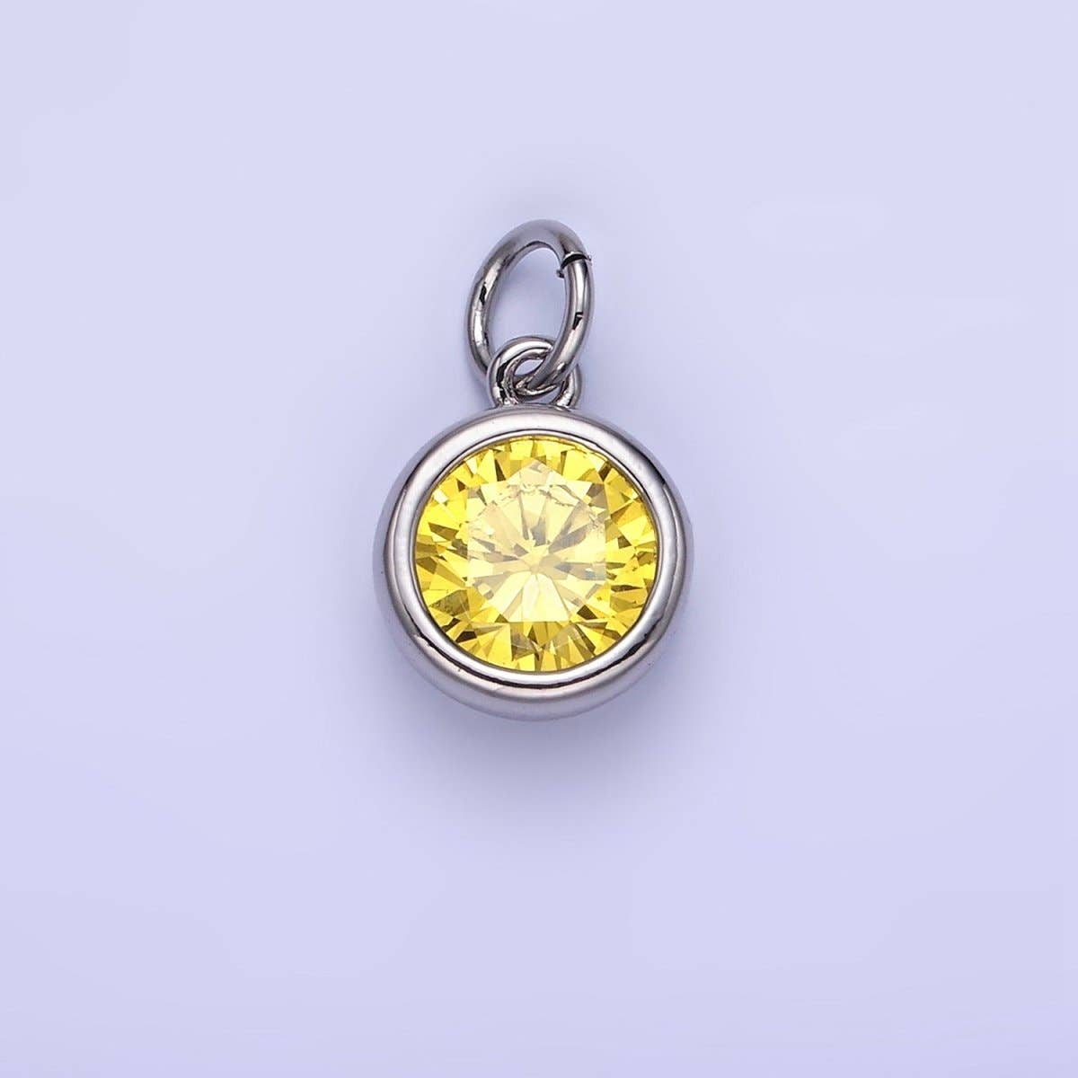 Birthstone Charm: Silver / Yellow