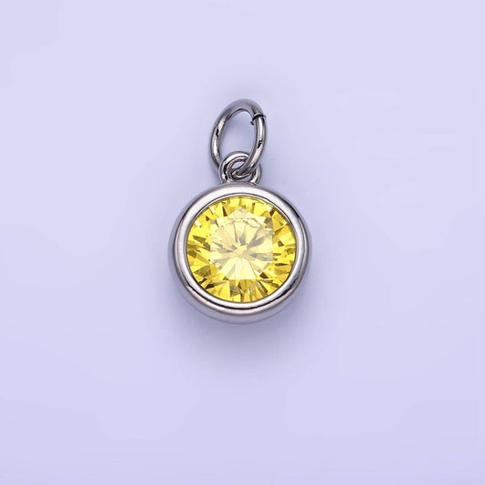 Birthstone Charm: Silver / Yellow