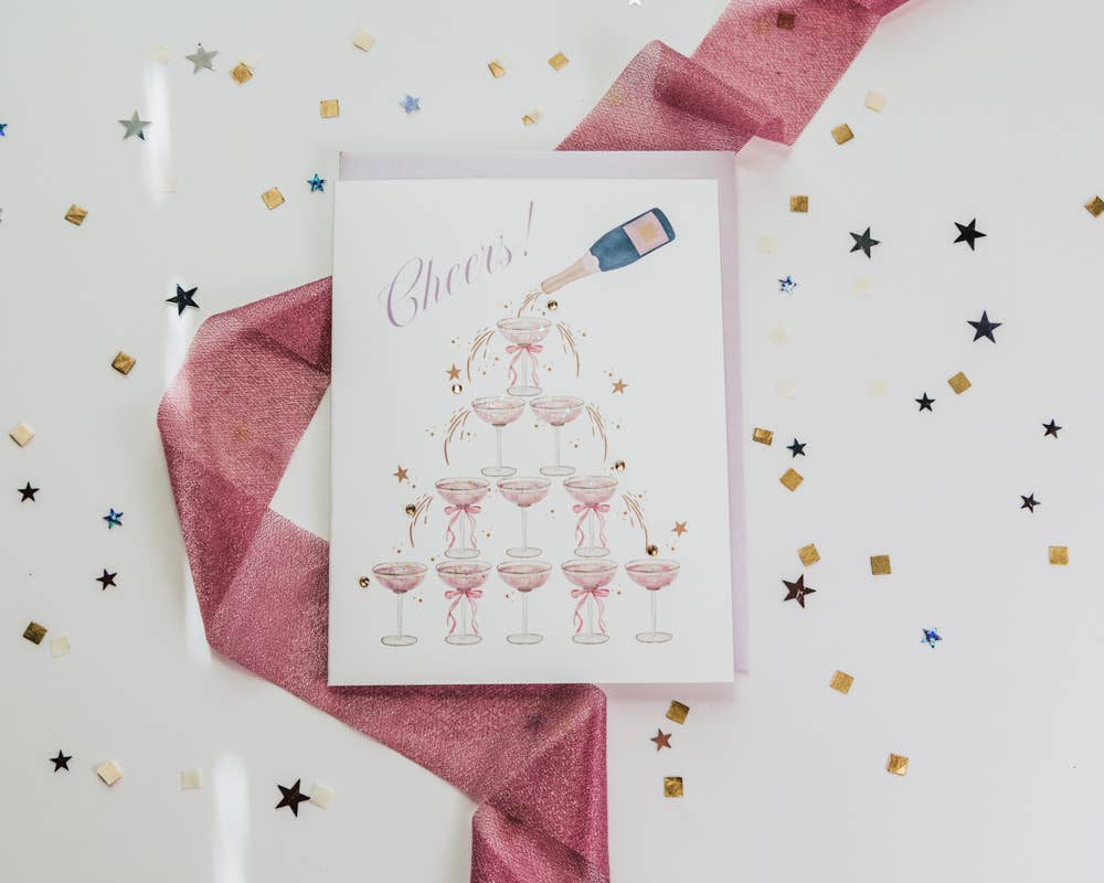 'Champagne Cheers' Congratulations Greeting Card