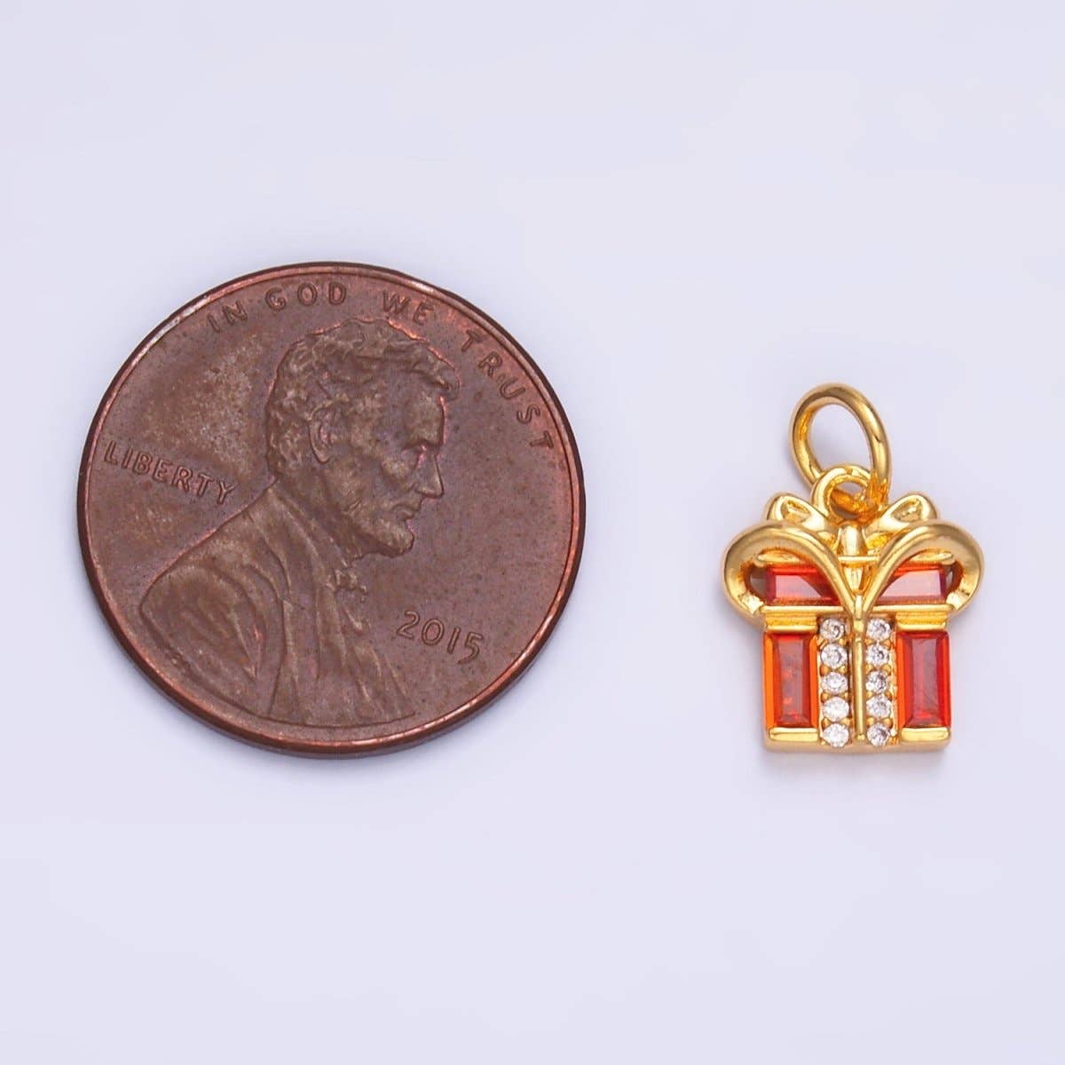 Baguette CZ Present Gift Charm