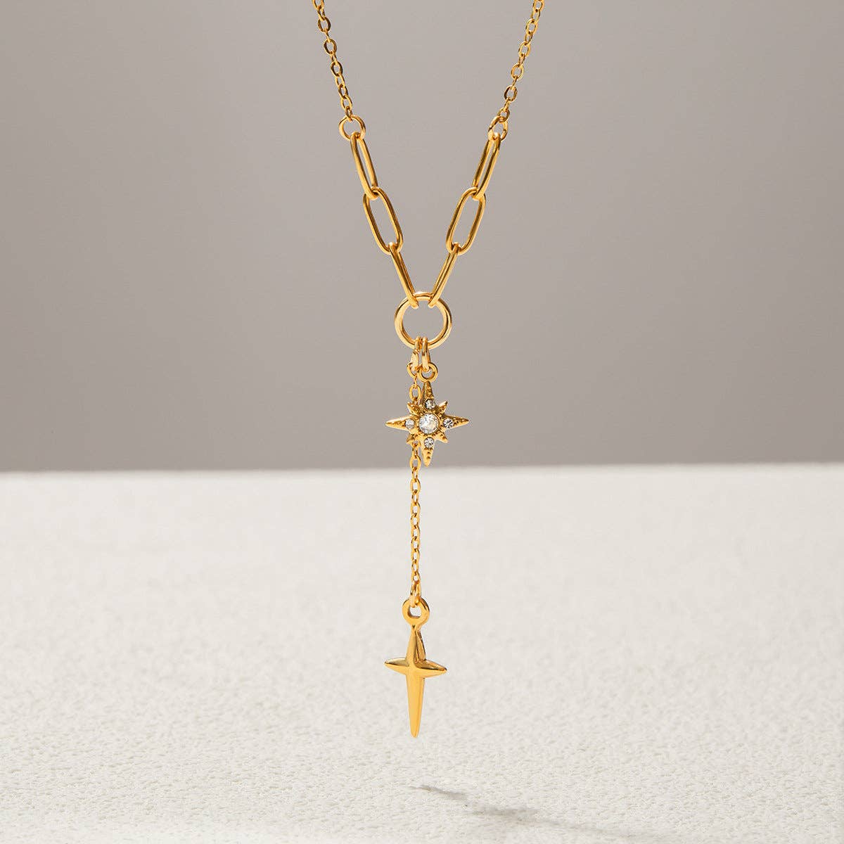 Gold Plated Cross Choker Necklace