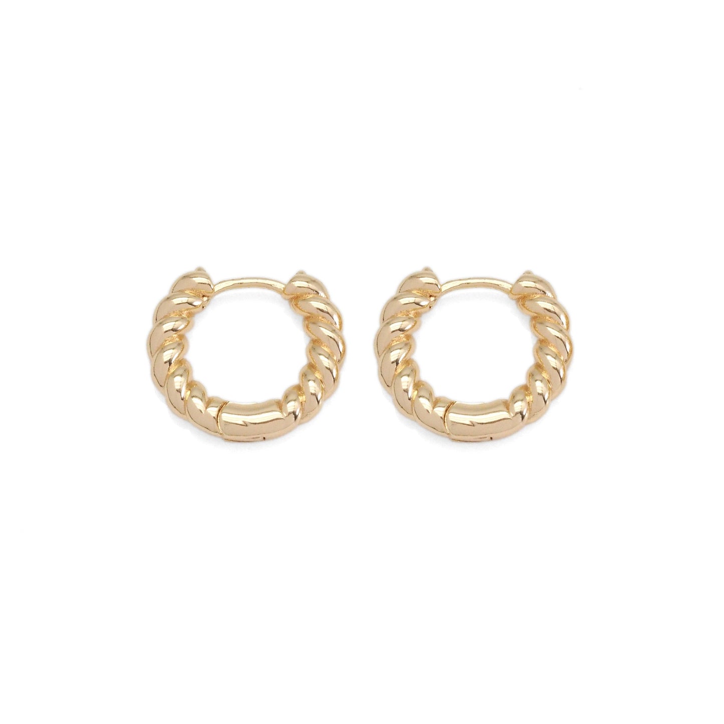 Gold Twist Hoop Earrings