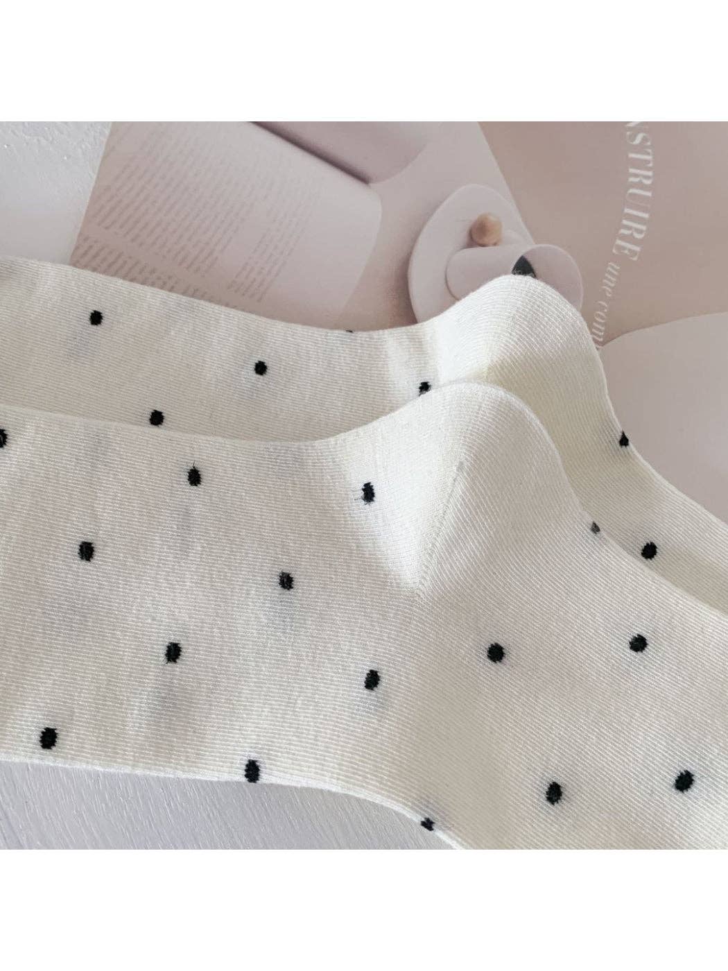 Lace White Polka-Dot Socks