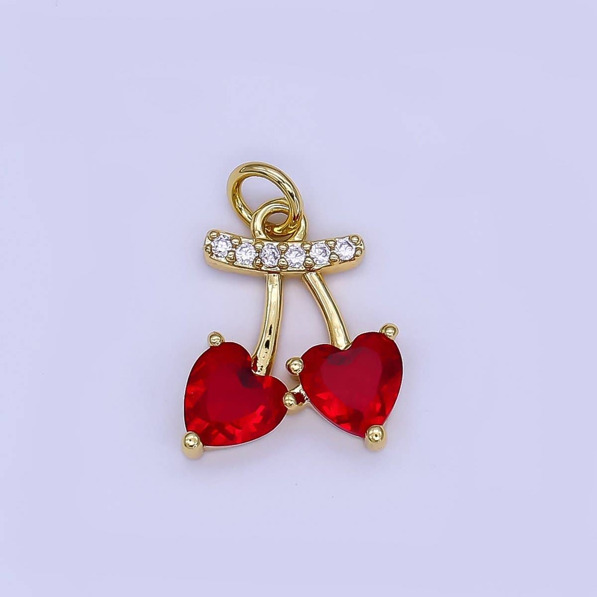 Red Cherry Heart Charm