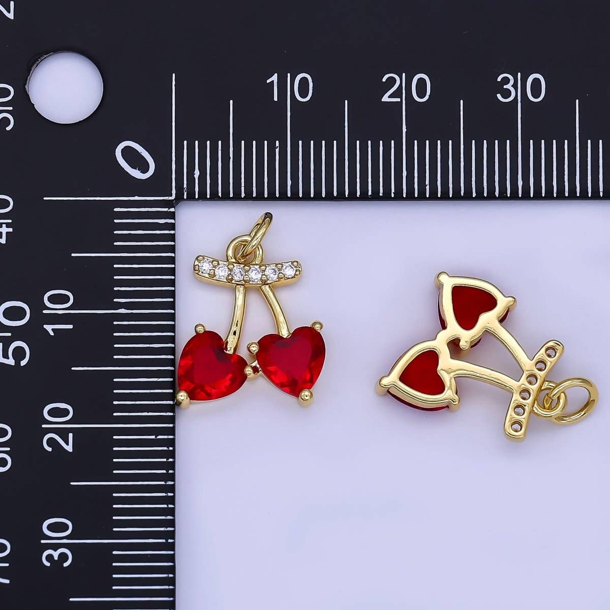 Red Cherry Heart Charm