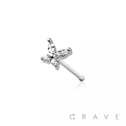 BUTTERFLY NOSE BONE STUD: Silver