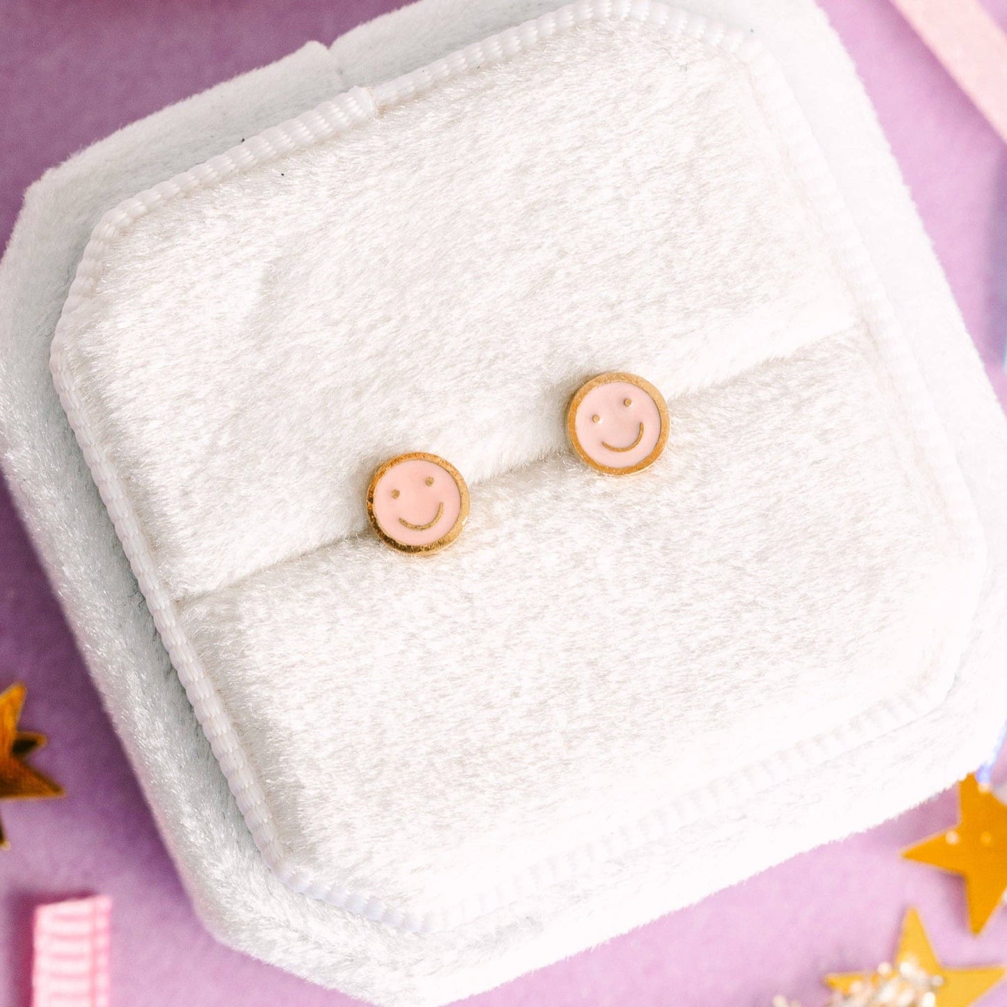Tiny Pink Smiley Flat Backs