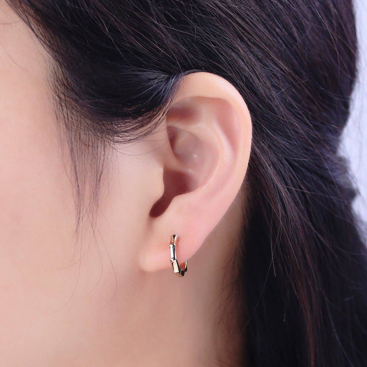Gold Filled Geo Hoop Huggies