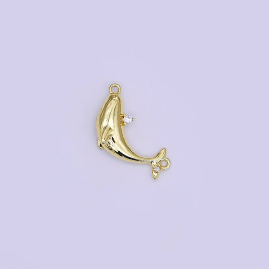 24K Gold Whale Charm