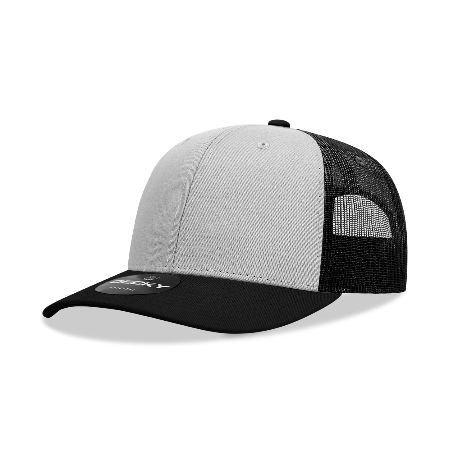 Adult Trucker Hat- Black/Grey/Black