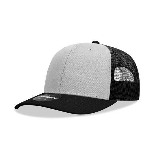 Adult Trucker Hat- Black/Grey/Black