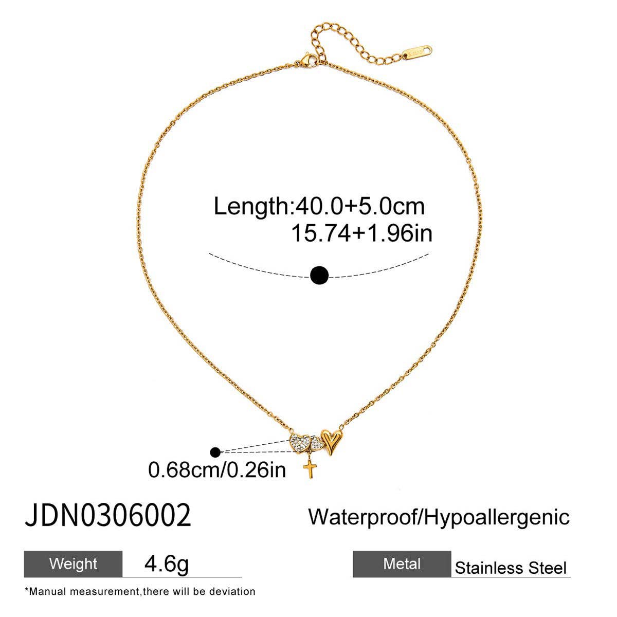 Gold Plated Cross Choker Necklace