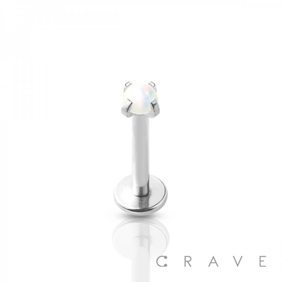 OPAL THREADED LABRET: SS-16GA