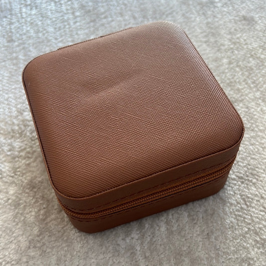 Mini Jewelry Travel Case/ Brown