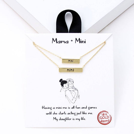 Gold-Dipped Mama Mini Necklace Set- 2