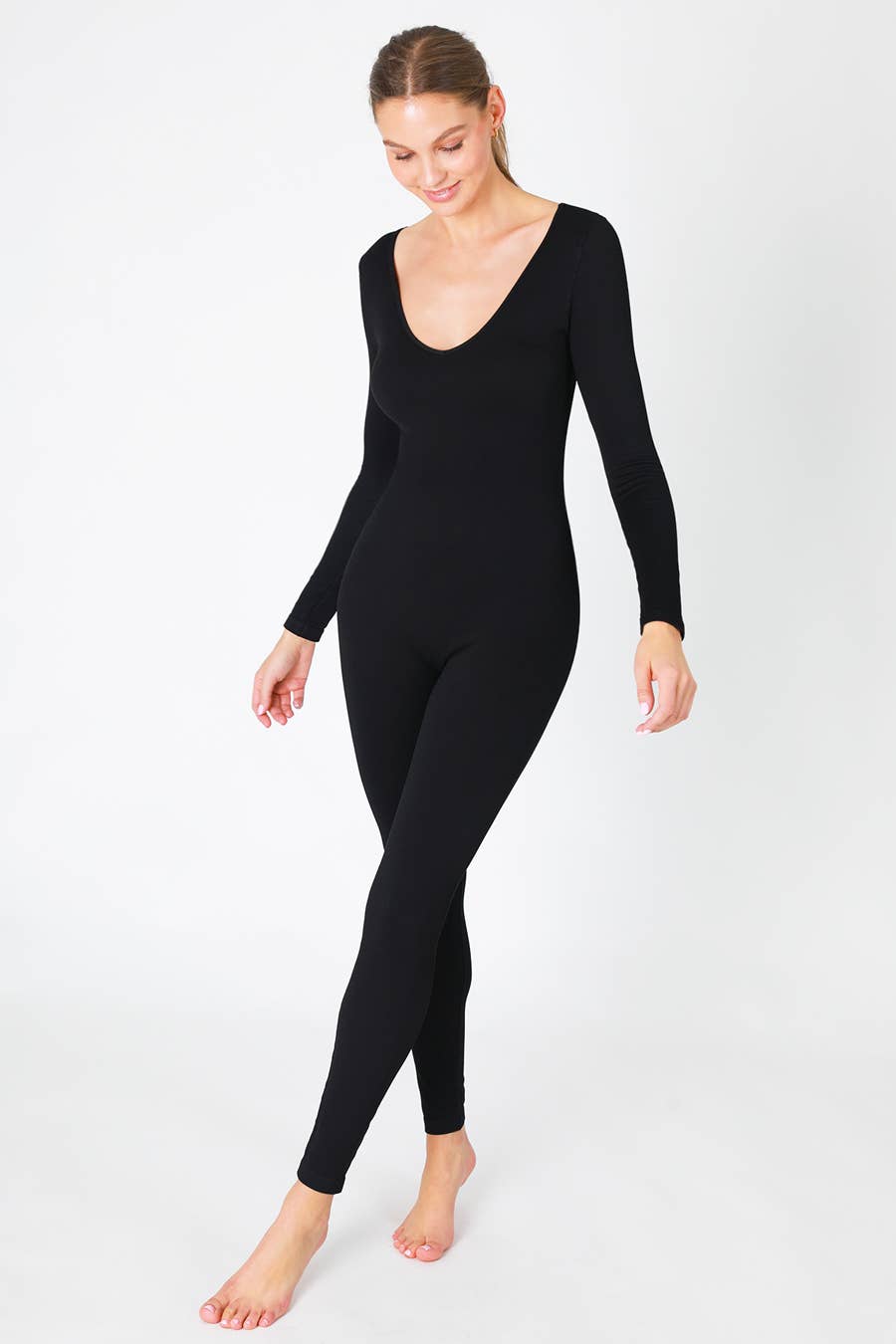 Ribbed Long Sleeve Jumpsuit