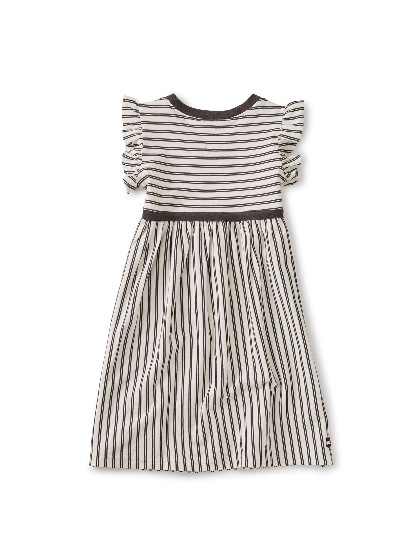 Cotton Jersey Ruffle Stripe Dress