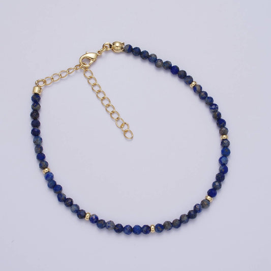 Blue Lapiz Bracelet Gemstone Healing Jewelry Handmade