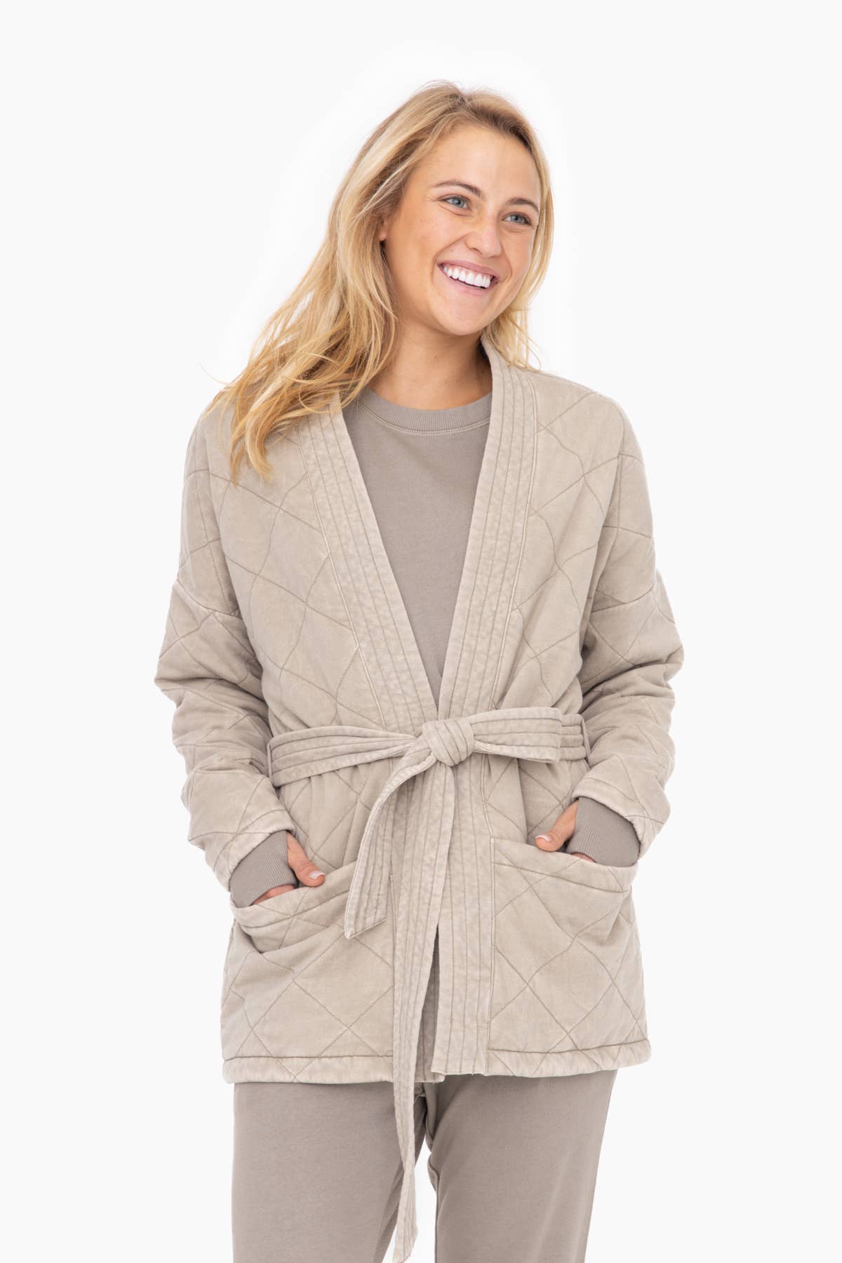 Cotton Quilted Wrap Jacket
