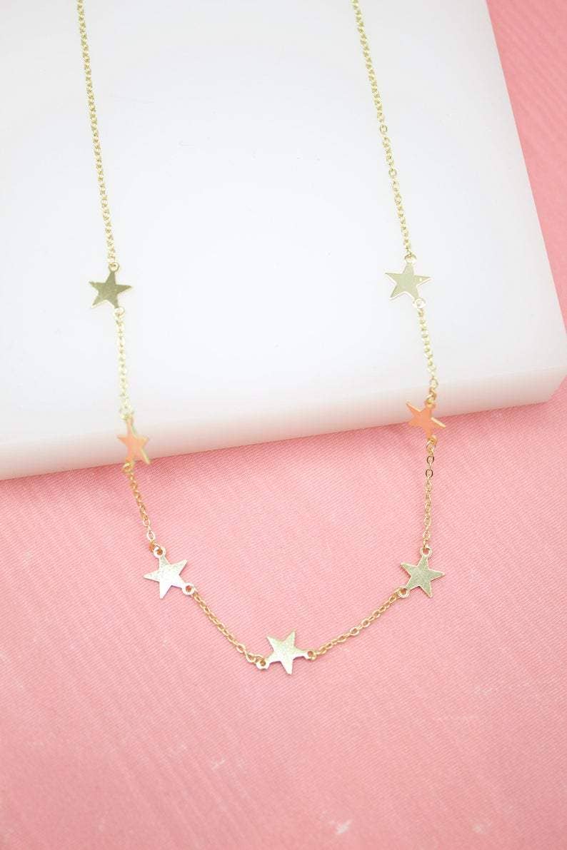 18K Gold Filled Small Star Choker Necklace
