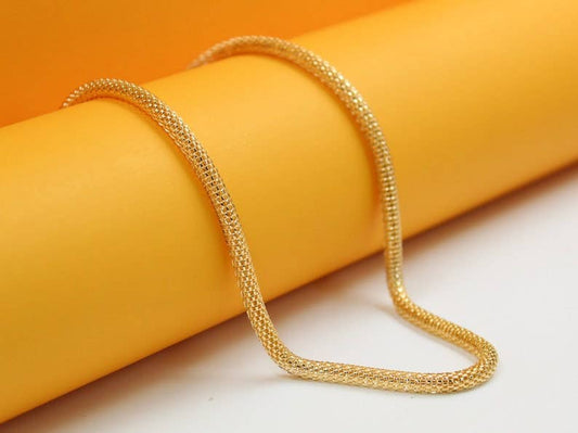 Gold Filled Round Mesh Necklace Chain